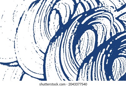 Grunge texture. Distress indigo rough trace. Delightful background. Noise dirty grunge texture. Modern artistic surface. Vector illustration.