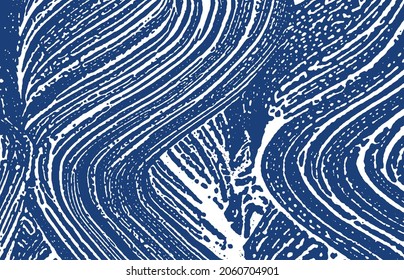 Grunge texture. Distress indigo rough trace. Exceptional background. Noise dirty grunge texture. Remarkable artistic surface. Vector illustration.