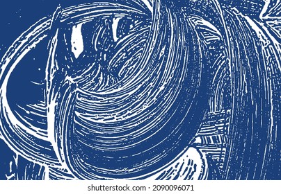 Grunge texture. Distress indigo rough trace. Excellent background. Noise dirty grunge texture. Grand artistic surface. Vector illustration.