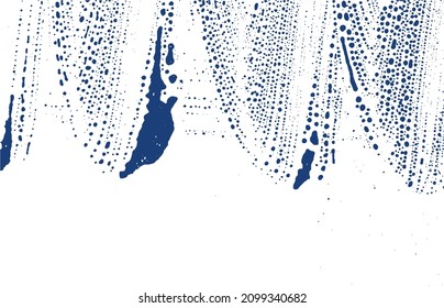 Grunge texture. Distress indigo rough trace. Elegant background. Noise dirty grunge texture. Imaginative artistic surface. Vector illustration.