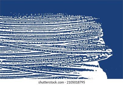 Grunge Textur. Distress indigo grobe Spur. Exotischer Hintergrund. Geräusche schmutzige Grunge-Textur. Kostbare künstlerische Oberfläche. Vektorgrafik.