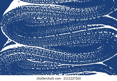 Grunge texture. Distress indigo rough trace. Energetic background. Noise dirty grunge texture. Magnificent artistic surface. Vector illustration.