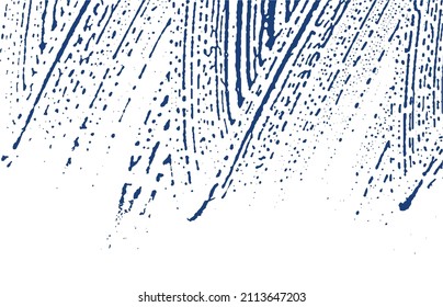 Grunge texture. Distress indigo rough trace. Emotional background. Noise dirty grunge texture. Elegant artistic surface. Vector illustration.