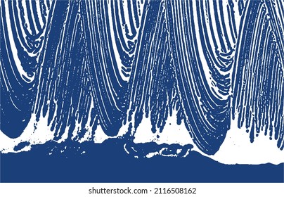 Grunge textura. La angustia índigo áspera. Excelente entorno. Textura de grifo sucio y ruidoso. Superficie artística creativa. Ilustración vectorial.