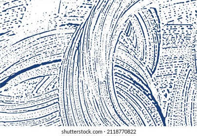 Grunge texture. Distress indigo rough trace. Enchanting background. Noise dirty grunge texture. Curious artistic surface. Vector illustration.