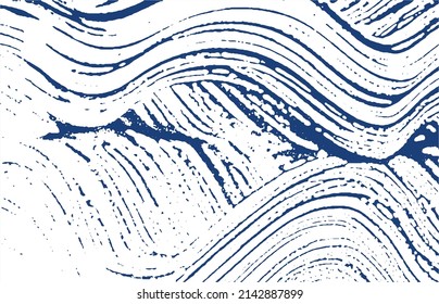 Grunge textura. La angustia índigo áspera. Fondo extático. Textura de grifo sucio y ruidoso. Superficie artística simétrica. Ilustración vectorial.