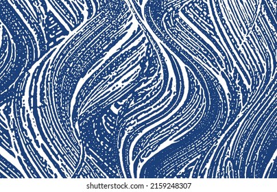 Grunge texture. Distress indigo rough trace. Exceptional background. Noise dirty grunge texture. Surprising artistic surface. Vector illustration.