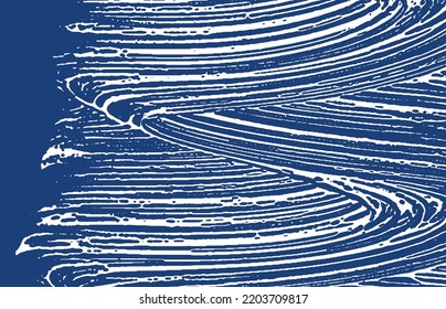 Grunge textura. La angustia índigo áspera. Excelente entorno. Textura de grifo sucio y ruidoso. Exquisita superficie artística. Ilustración vectorial.