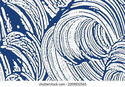 Grunge texture. Distress indigo rough trace. Delicate background. Noise dirty grunge texture. Graceful artistic surface. Vector illustration.