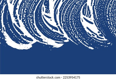 Grunge textura. La angustia índigo áspera. Fondo extra. Textura de grifo sucio y ruidoso. Bonita superficie artística. Ilustración vectorial.