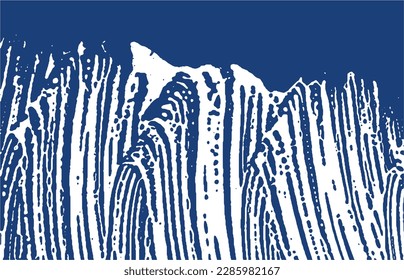 Grunge textura. La angustia índigo áspera. Fondo exótico. Textura de grifo sucio y ruidoso. Encantadora superficie artística. Ilustración vectorial.
