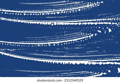 Grunge texture. Distress indigo rough trace. Enchanting background. Noise dirty grunge texture. Bold artistic surface. Vector illustration.