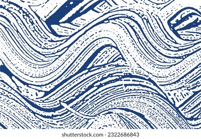 Grunge texture. Distress indigo rough trace. Ecstatic background. Noise dirty grunge texture. Unequaled artistic surface. Vector illustration.