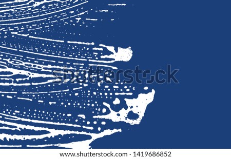 Grunge texture. Distress indigo rough trace. Enchanting background. Noise dirty grunge texture. Trending artistic surface. Vector illustration.