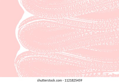 Grunge texture. Distress pink rough trace. Fresh background. Noise dirty grunge texture. Dramatic artistic surface. Vector illustration.