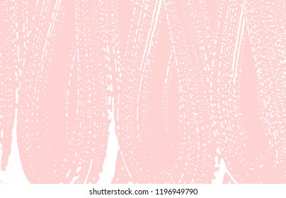 Grunge texture. Distress pink rough trace. Fresh background. Noise dirty grunge texture. Curious artistic surface. Vector illustration.