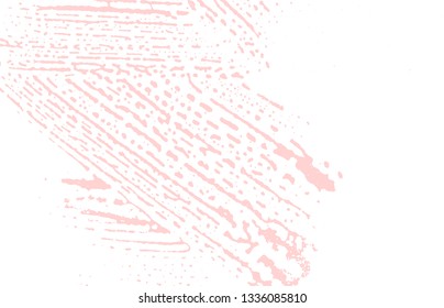 Grunge texture. Distress pink rough trace. Fetching background. Noise dirty grunge texture. Shapely artistic surface. Vector illustration.