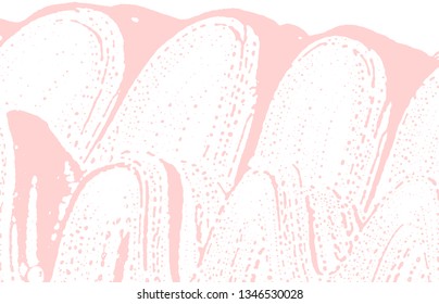 Grunge texture. Distress pink rough trace. Fancy background. Noise dirty grunge texture. Fantastic artistic surface. Vector illustration.