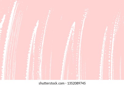 Grunge texture. Distress pink rough trace. Fascinating background. Noise dirty grunge texture. Captivating artistic surface. Vector illustration.