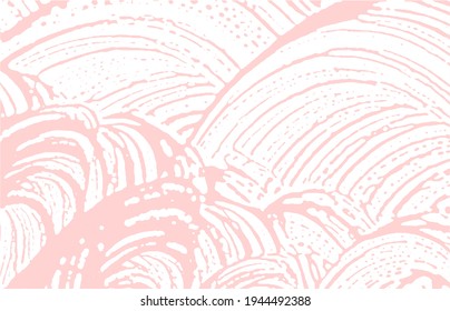 Grunge texture. Distress pink rough trace. Fair background. Noise dirty grunge texture. Classy artistic surface. Vector illustration.