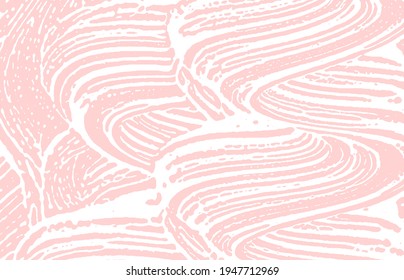 Textura gruesa. Traza áspera rosada de socorro. Fondo justo. Textura de grifo sucio y ruidoso. Eminente superficie artística. Ilustración vectorial.