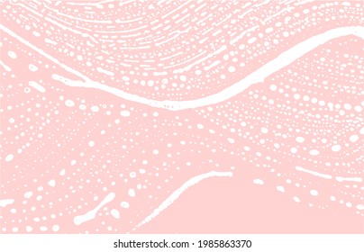 Grunge texture. Distress pink rough trace. Gorgeous background. Noise dirty grunge texture. Trending artistic surface. Vector illustration.