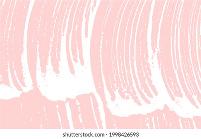 Grunge texture. Distress pink rough trace. Fine background. Noise dirty grunge texture. Vibrant artistic surface. Vector illustration.