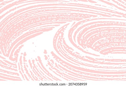 Grunge textura. Traza áspera rosada de socorro. Gracioso fondo. Textura de grifo sucio y ruidoso. Superficie artística excepcional. Ilustración vectorial.