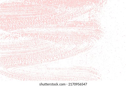 Grunge texture. Distress pink rough trace. Favorable background. Noise dirty grunge texture. Awesome artistic surface. Vector illustration.