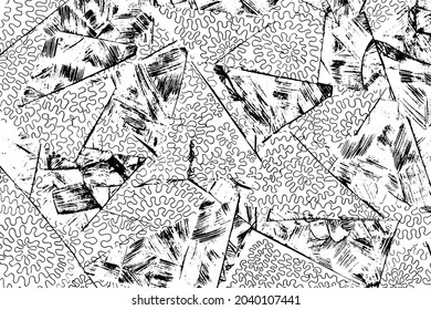 Grunge Textur von gezogenen Doodles, zufällig skizziert. Abstrakter handgeschriebener Fonds. Vektorgrafik. Vorlage überlagern.