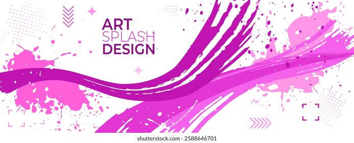 Grunge texture effect background. Brush strokes, colored ink stains. Vector illustration. Background for poster, banner, invitation, postcard, for design use. 
