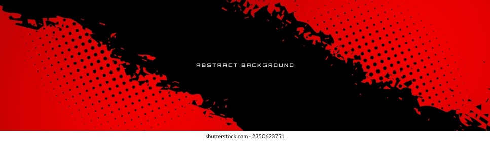 Grunge texture effect background. Distressed rough textured decoration. Abstract vintage monochrome. Black isolated on red. Graphic design torn style concept for banner, flyer, brochure, or cover