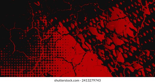 Grunge texture effect background. Distressed rough dark abstract textured. Black isolated on red. Graphic design element vintage style decoration concept for banners, flyer, card, modern