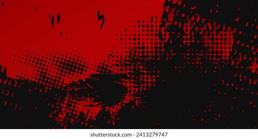 Fondo del efecto de textura gruesa. Obra texturada abstracta rugosa. Negro aislado en rojo. Elemento de diseño gráfico vintage estilo decoración concepto grunge vector