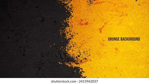 Grunge texture effect background. Distressed rough dark abstract textured. Orange isolated on black. Graphic design element vintage style decoration concept for banners, flyer, card, or brochure cover