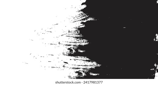 Grunge texture effect background. Distressed rough textured overlay. Abstract vintage monochrome. Black isolated on white. Torn style concept graphic design for banner, flyer, brochure or cover