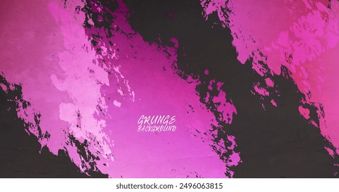 Grunge texture effect background. Distressed rough dark abstract textured. Pink colors isolated on black. Graphic design element vintage style concept for web banner, flyer, card, or brochure cover