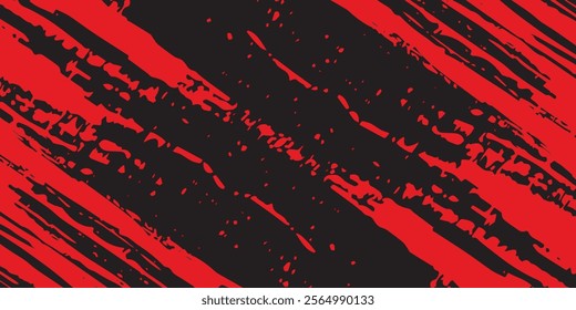 Grunge texture effect background. Distressed overlay rough textured. Abstract vintage monochrome. Black isolated on red. Graphic design torn style concept for banner, flyer, brochure, or cover.