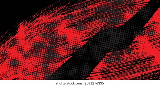 Grunge texture effect background. Distressed rough dark abstract textured. Black isolated on red. Graphic design element vintage style decoration concept grunge vector red black modern