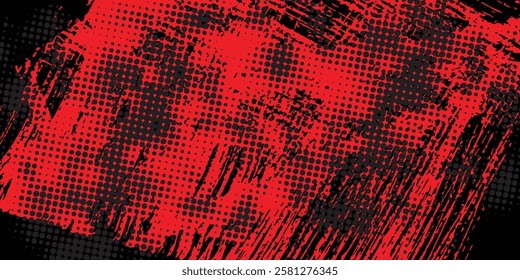 Grunge texture effect background. Distressed rough dark abstract textured. Black isolated on red. Graphic design element vintage style decoration concept grunge vector red black modern
