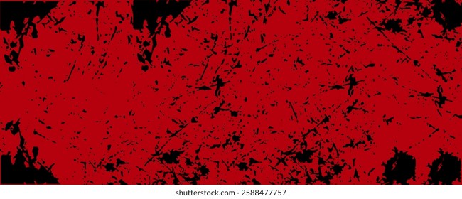 Grunge texture effect background. Distressed rough dark abstract textured. Black isolated on red. Graphic design element vintage style decoration concept grunge vector red black modern