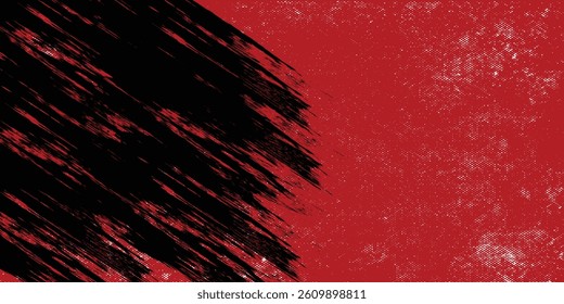 Grunge texture effect background. Distressed rough dark abstract textured. Red isolated on black.