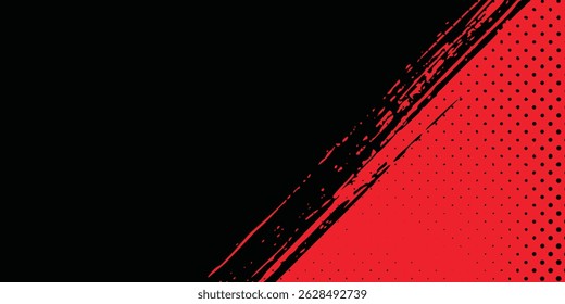 Fondo de efecto de textura Grunge. Angustiado áspero oscuro con textura abstracta. Negro aislado en rojo. Elemento de Diseño gráfico Vintage Style Sport Arts