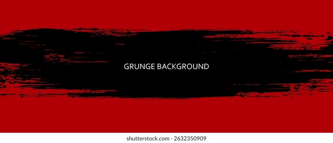 Grunge texture effect background. Distressed overlay rough textured. Abstract vintage monochrome. Black isolated on red.