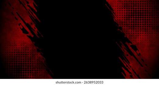 Grunge texture effect background. Distressed rough dark abstract textured. Black isolated on red. Graphic design element vintage style decoration concept for banners, flyer,  or brochure cover