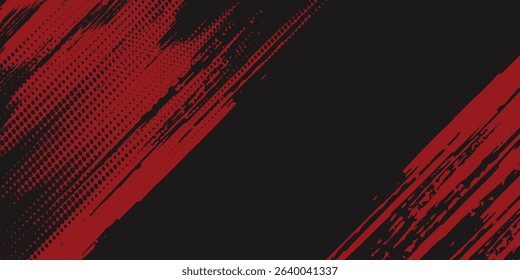 Grunge texture effect background. Distressed rough dark abstract textured. Black isolated on red. Graphic design element  modern arts