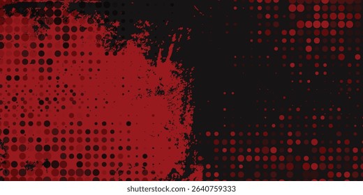 Grunge texture effect background. Distressed rough dark abstract textured. Black isolated on red. Graphic design element vintage style modern grunge