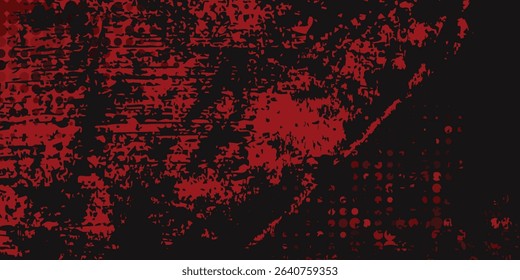 Grunge texture effect background. Distressed rough dark abstract textured. Black isolated on red. Graphic design element vintage style modern grunge