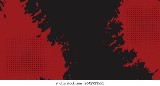 Fundo do efeito de textura do Grunge. Angustiado áspero escuro abstrato texturizado. Preto isolado em vermelho. Elemento de design gráfico estilo vintage decoração conceito para banners, folheto, cartão, moderno