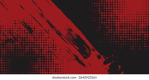 Grunge texture effect background. Distressed rough dark abstract textured. Black isolated on red. Graphic design element vintage style decoration concept for banners, flyer, card,  modern